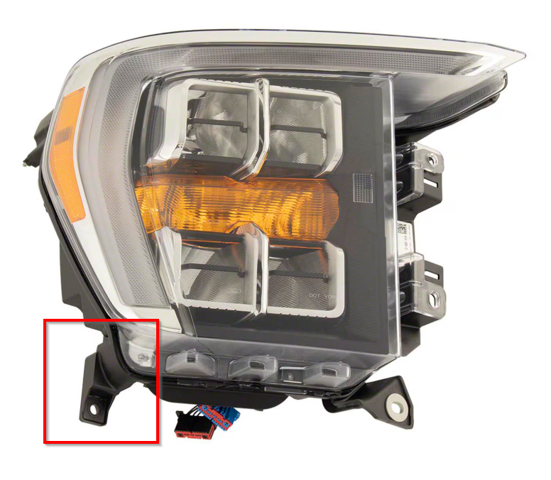 2021-2023 FORD F150 RT LWR OB HEADLIGHT TAB QUAD